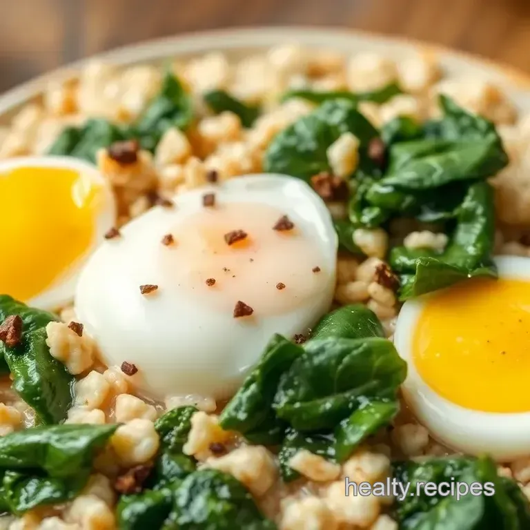 Savory Oatmeal with Spinach and Poached Egg