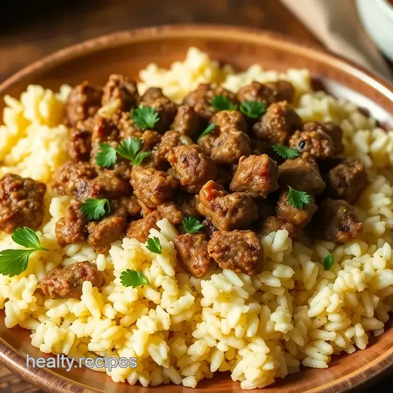Sautéed Ground Beef with Cauliflower Rice