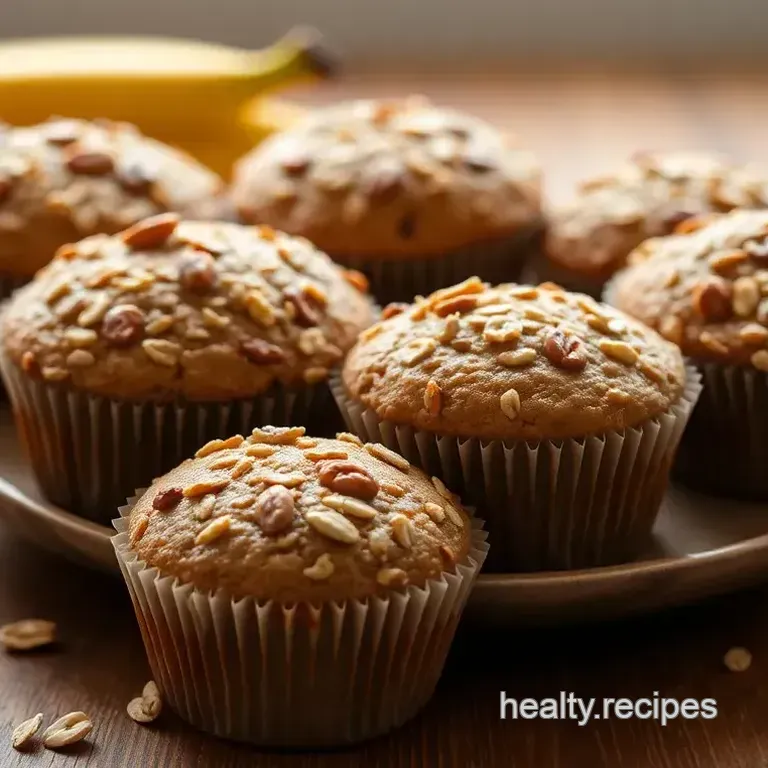 Deliciously Healthy Banana Oatmeal Muffins