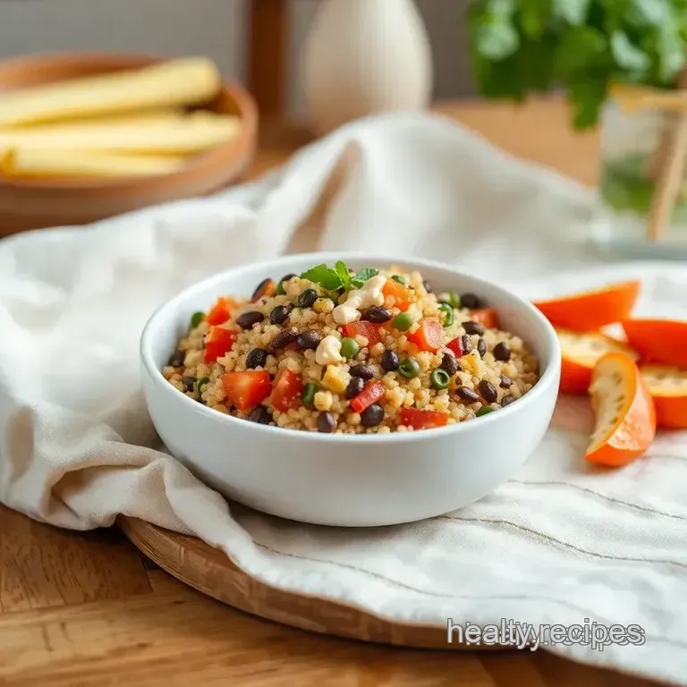 Roasted Quinoa Veggie Bowl with Tahini presentation