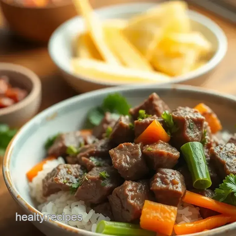 Sautéed Beef Bowl with Fresh Vegetables