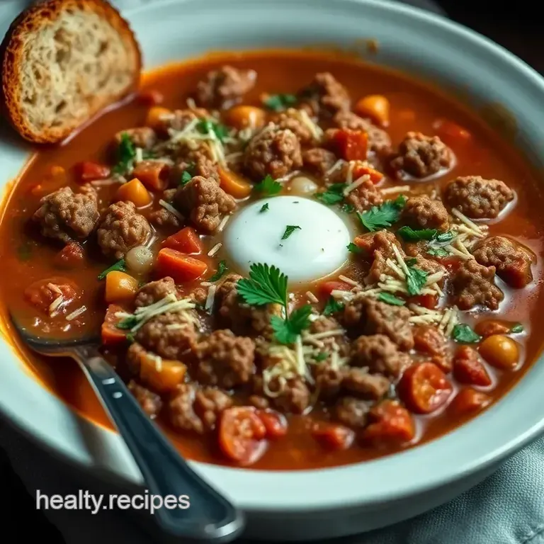 Hearty Italian Wedding Soup presentation