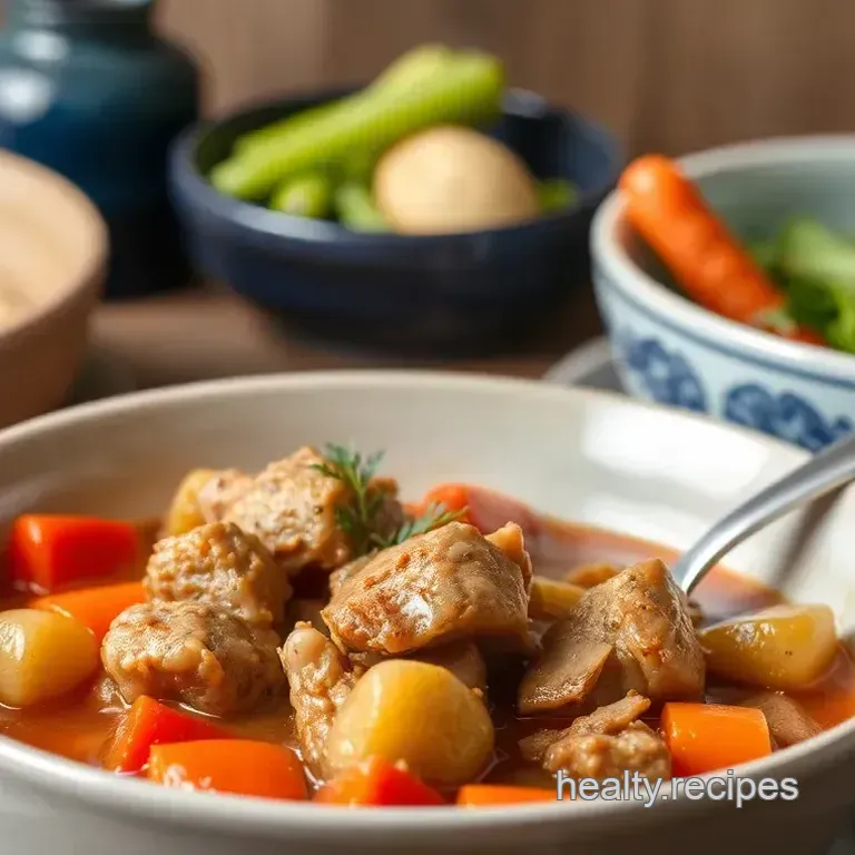 Savory Sautéed Pork Stew with Hearty Vegetables
