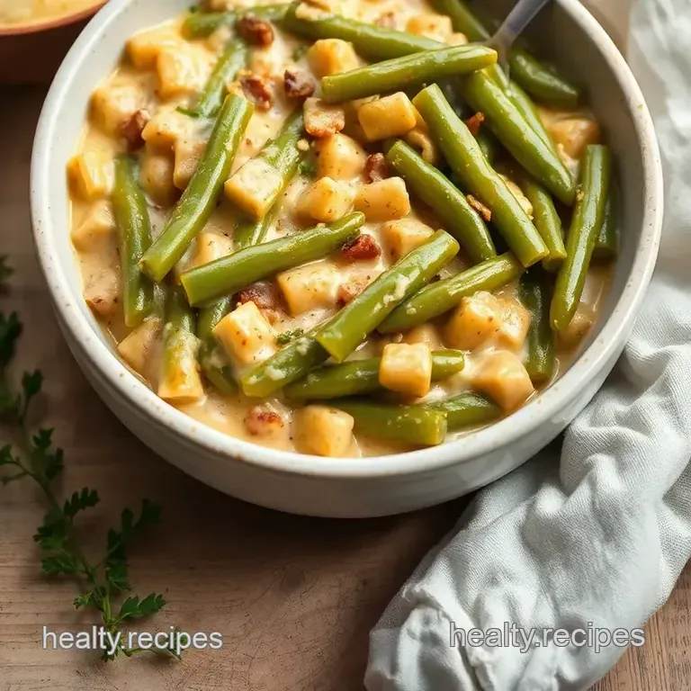 Creamy Keto Green Bean Casserole presentation