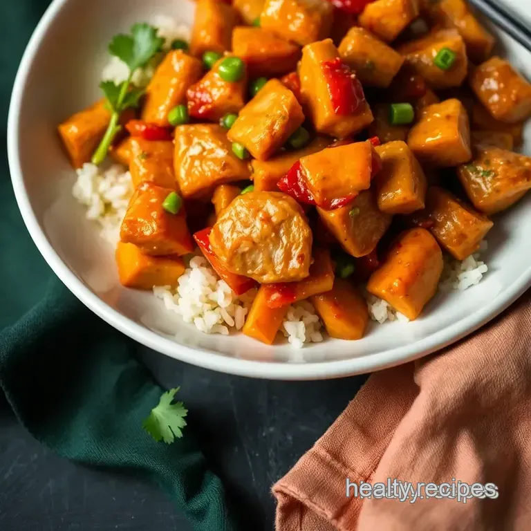 Kimchi &amp Ginger Chicken Stir-Fry with Kefir Dressing presentation