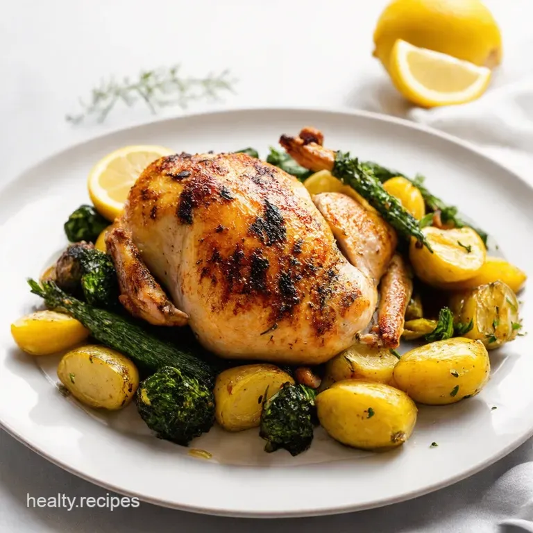Lemon Herb Roasted Chicken with Rainbow Veggies
