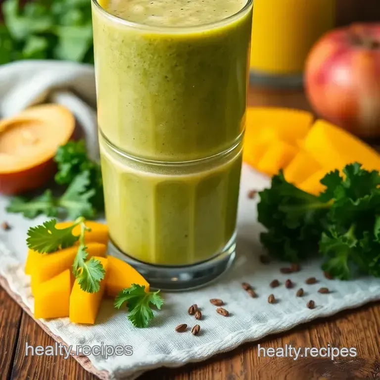 Mango Kale Bliss: A Refreshing 5-Minute Smoothie presentation