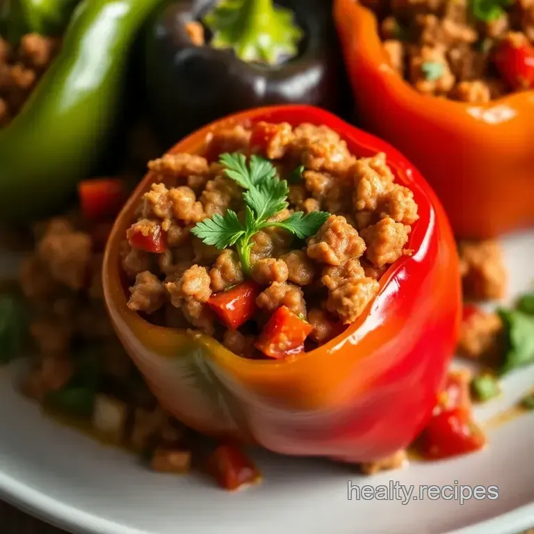 Mediterranean-Inspired Stuffed Bell Peppers presentation
