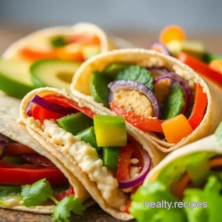 Rainbow Veggie Hummus Wraps