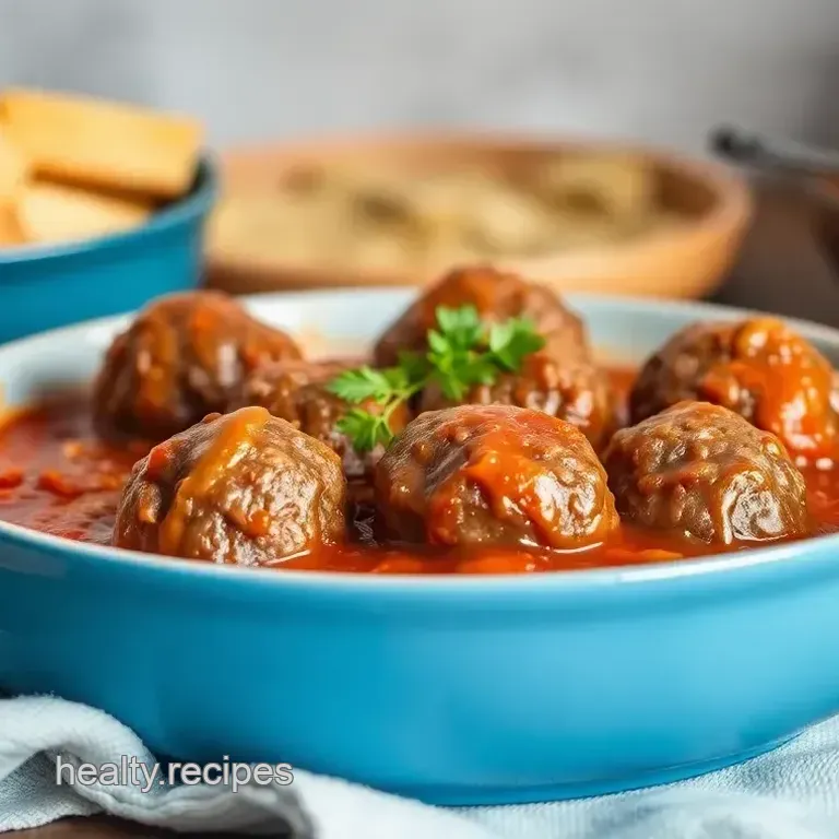 Oven-Baked Beef Meatballs in Savory Sauce