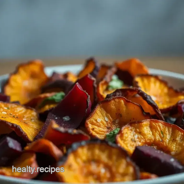 Oven-Baked Rainbow Vegetable Chips: Crispy Goodness!