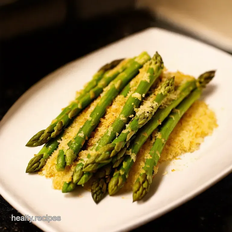 ParmesanCrusted Asparagus Spears presentation