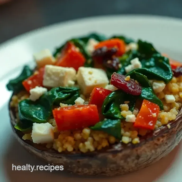 Portobello Mushroom Stuffed with Quinoa and Spinach