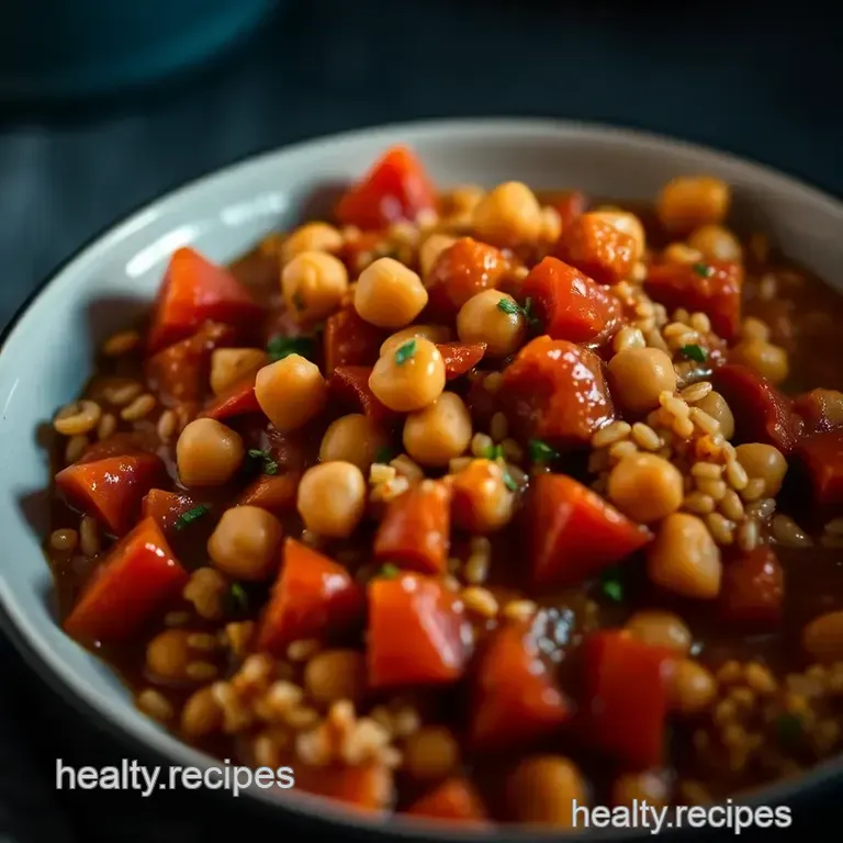 Protein-Packed Chickpea &amp Quinoa Stew: A Slow Cooker Delight presentation