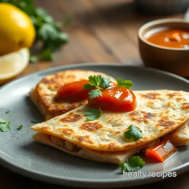 Quick Tuna Quesadilla with Spicy Sauce