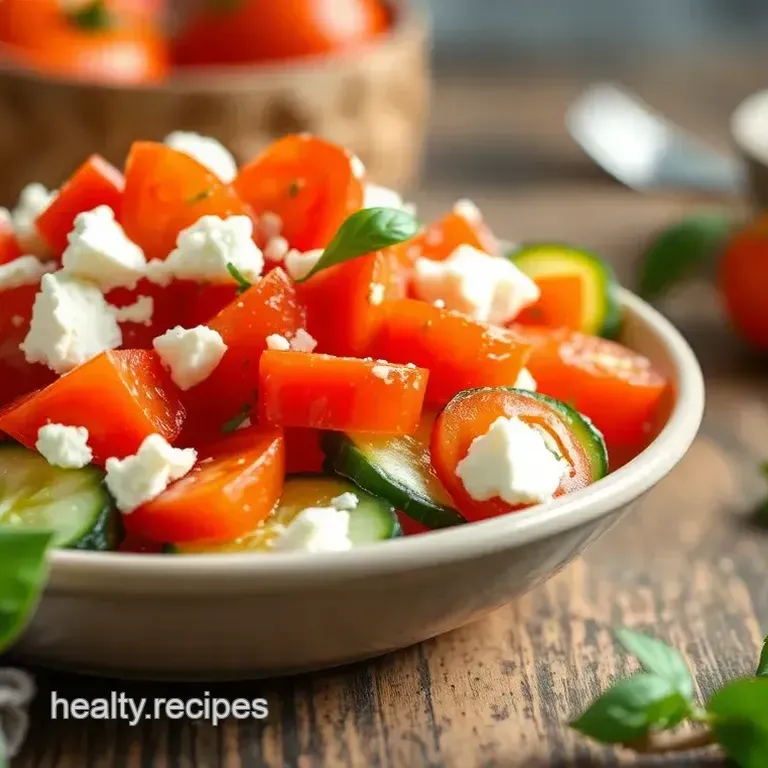 Quick Tomato Cucumber Salad with Feta