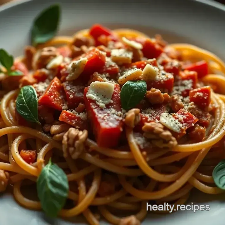 Roasted Red Pepper & Walnut Pesto Pasta