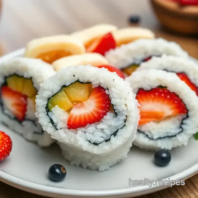 Roll Up Fruity Rainbow Sushi Delight Rainbow Fruit Sushi