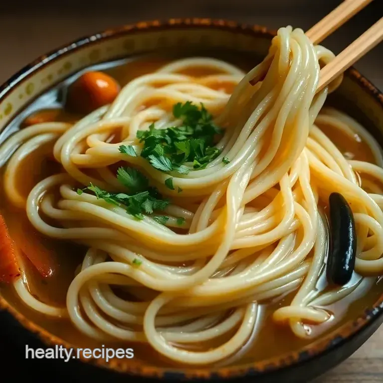 Satisfying Udon Noodles in Savory Soy Broth: A Family Favorite