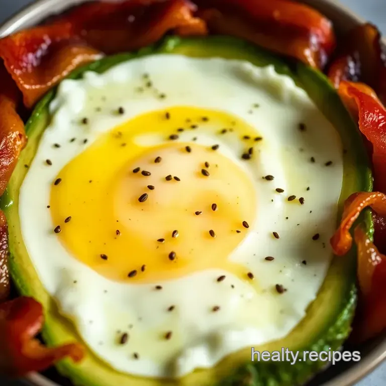 Savory Bacon-Wrapped Avocado Eggs presentation