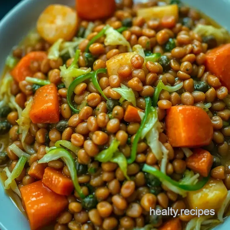 Savory Cabbage &amp Lentil Stew: A Hearty Diet Delight presentation