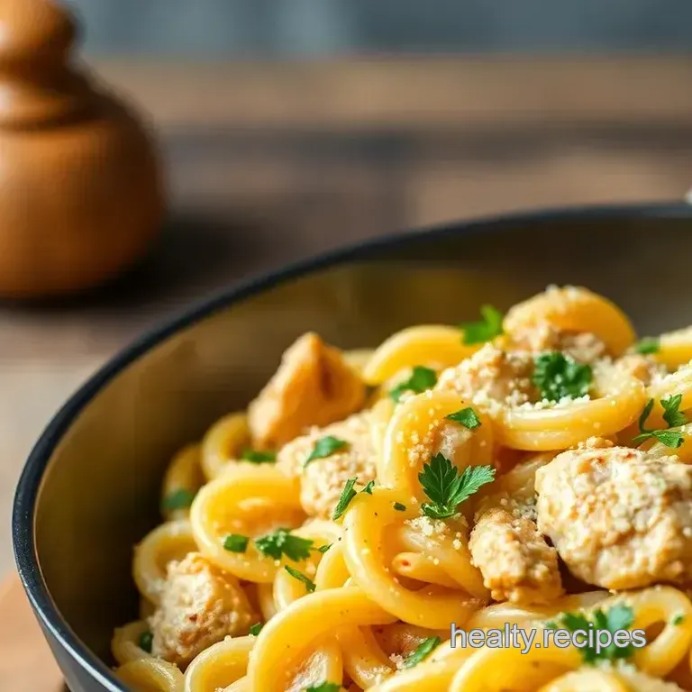 Healthy Garlic Parmesan Chicken Pasta