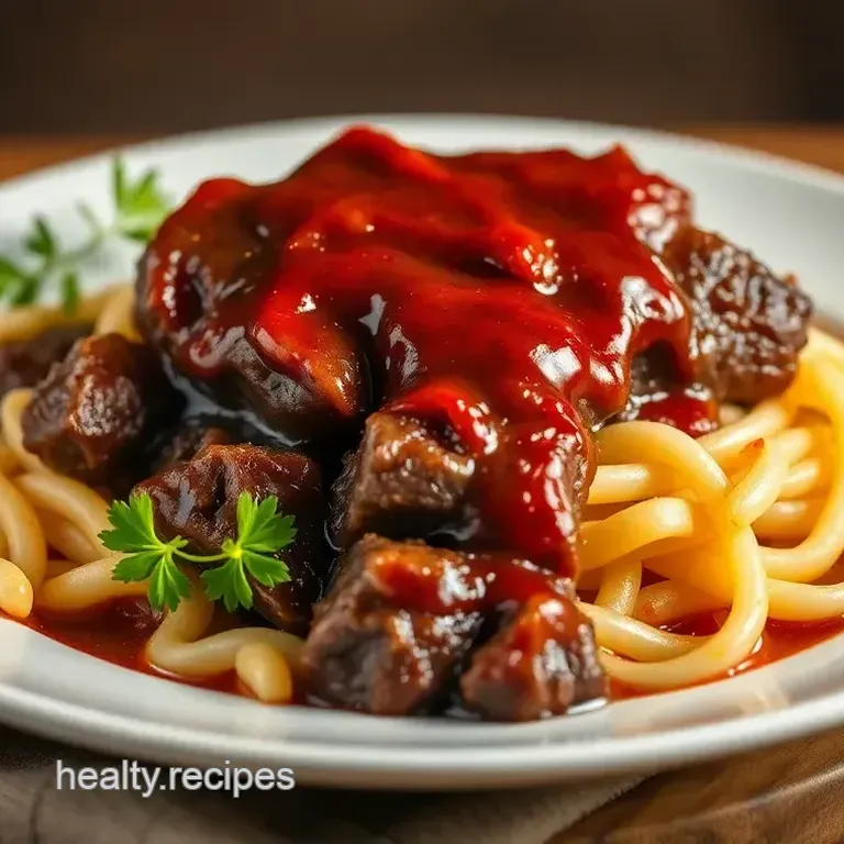 Slow Cooked Beef with Rich BBQ Sauce