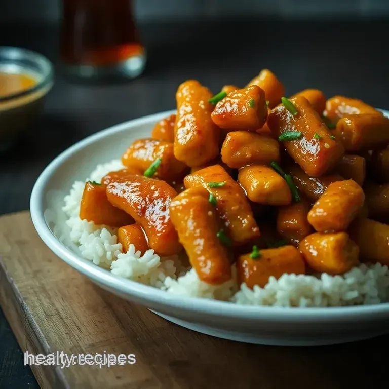 Spicy Honey Garlic Sticks Chicken presentation