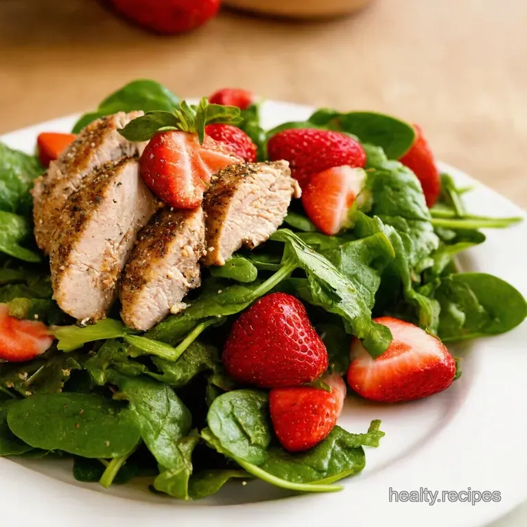 Strawberry Spinach Salad with Grilled Chicken presentation