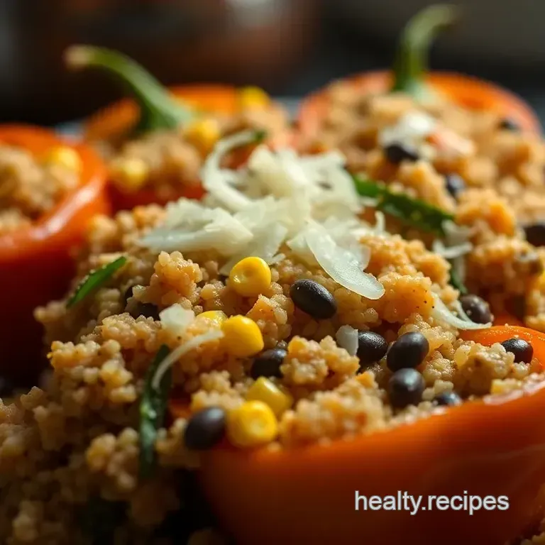 Stuffed Orange Peppers with Quinoa and Black Beans