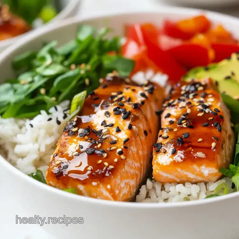 Teriyaki Salmon Bowl with Sesame Ginger Dressing