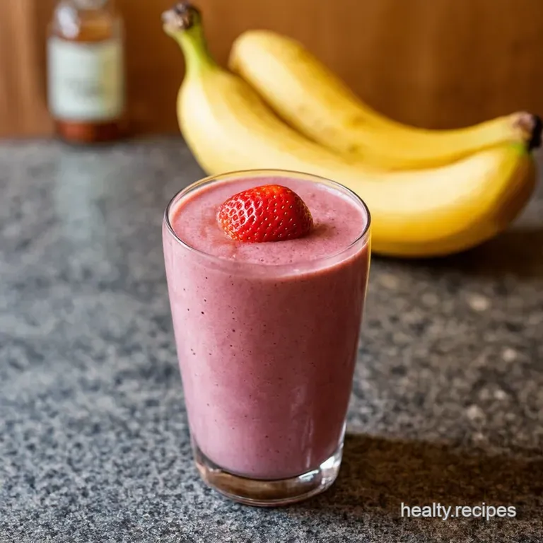 The Elvis Strawberry Banana Peanut Butter Smoothie presentation