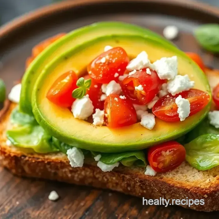 Gourmet Healthy Avocado Toast with Cherry Tomatoes and Feta