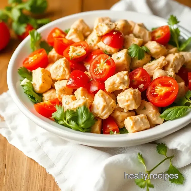Chicken Salad with Fresh Tomatoes presentation