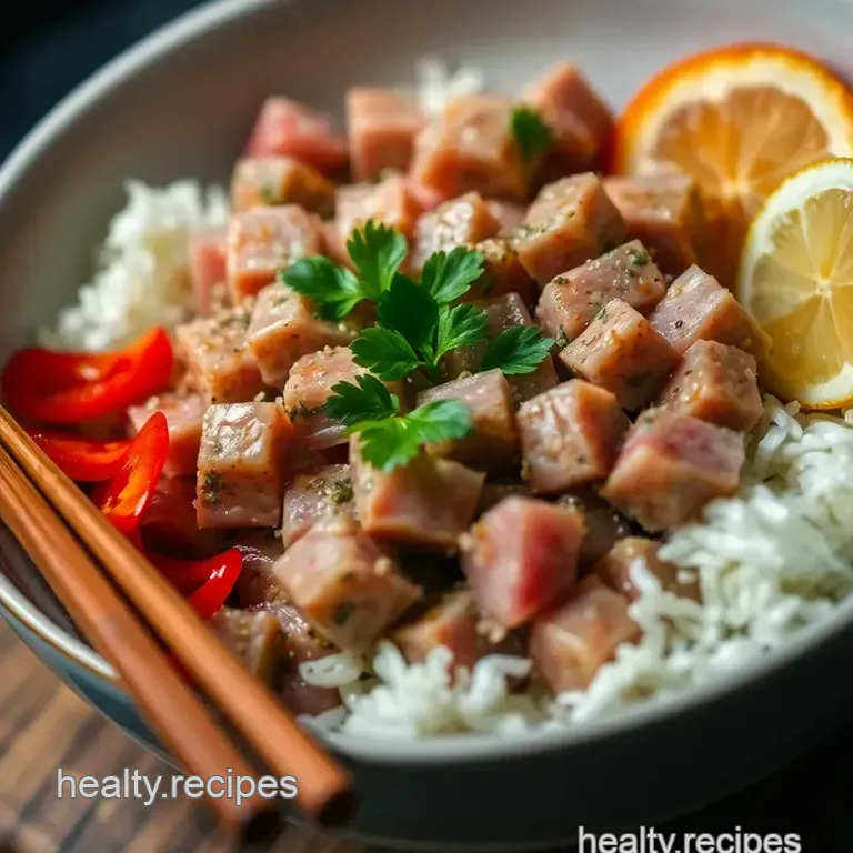 Tuna Poke Bowl – A Taste of the Pacific presentation