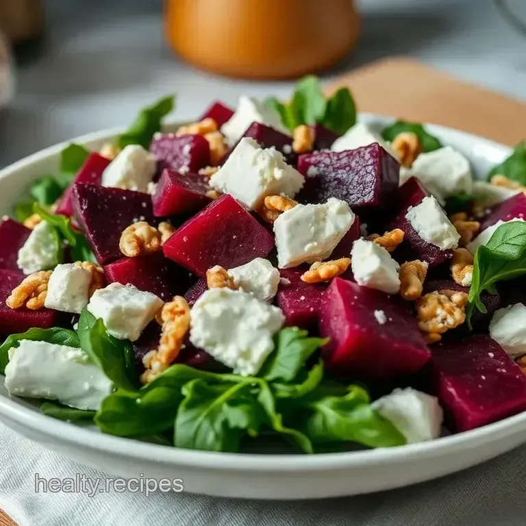 Vibrant Beetroot and Goat Cheese Salad with Crunchy Walnuts