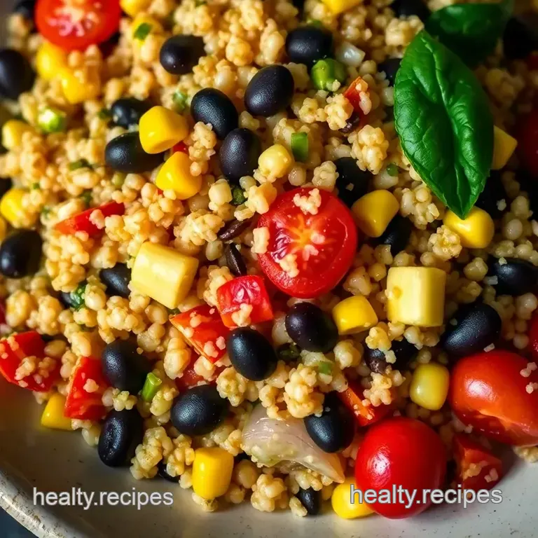 Vibrant Quinoa and Black Bean Salad with Citrus Dressing presentation