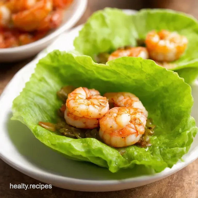 Zesty GingerLime Shrimp Lettuce Wraps presentation