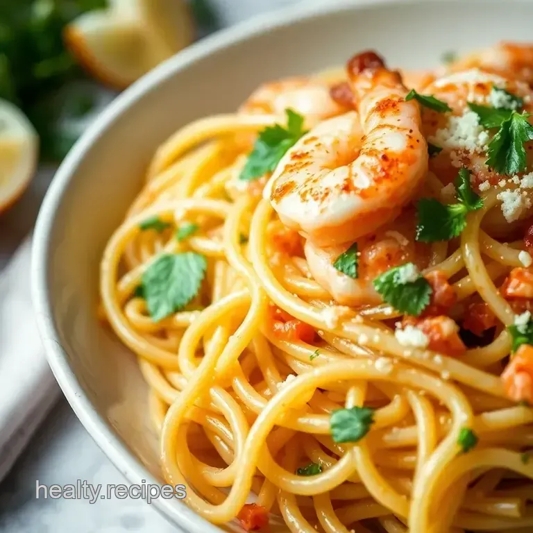 Zesty Shrimp Scampi Zoodles presentation