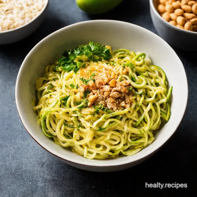 Zesty Zoodle Bowl with Creamy Peanut Dressing
